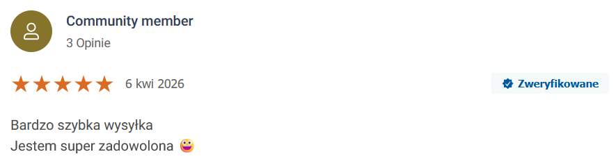 Opinia klienta o szybkiej wysyłce na sterim.eu